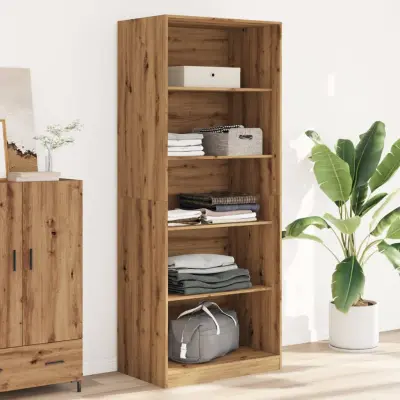 The Living Store Garderobna omara artisan hrast 80x50x200 cm inženirski les - Garderobna Omara