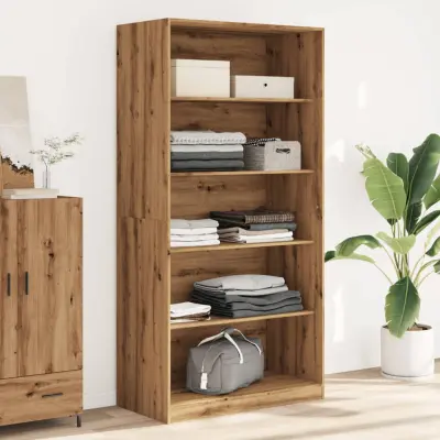 The Living Store Garderobna omara artisan hrast 100x50x200 cm inženirski les - Garderobna Omara