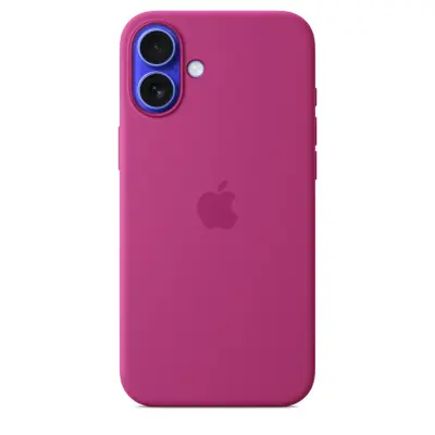 Apple iPhone 16 Plus silicone case with MagSafe Fuchsia