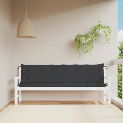 The Living Store Blazina za vrtno klop 2 kosa črna 200x50x7cm oxford tkanina - Blazina Za Vrtno Klop