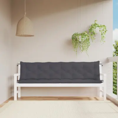 The Living Store Blazina za vrtno klop 2 kosa antracit 200x50x7cm oxford tkanina - Blazina Za Vrtno Klop