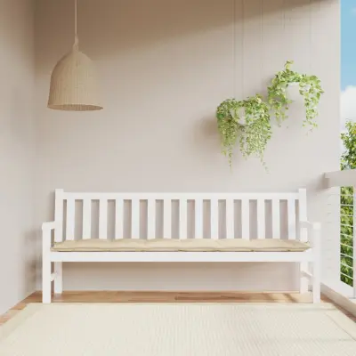The Living Store Blazina za vrtno klop bež 200x50x7 cm oxford tkanina - Blazina Za Vrtno Klop