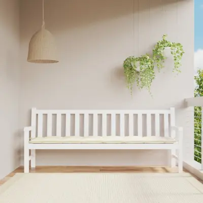The Living Store Blazina za vrtno klop krem 200x50x7 cm oxford tkanina - Blazina Za Vrtno Klop