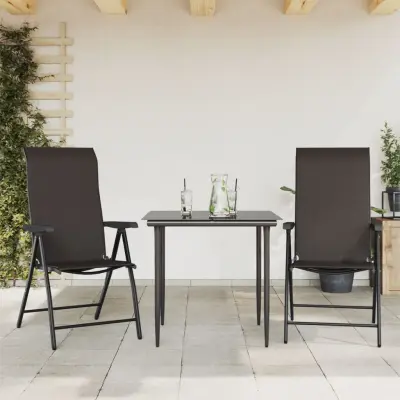 The Living Store Zložljivi vrtni stoli 2 kosa črna kava poli ratan - Vrtni Stol