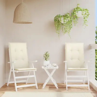 The Living Store Blazine za vrtne stole 2 kosa krem 120x50x3 cm blago - Blazina Za Stol Z Visokim Naslonjalom