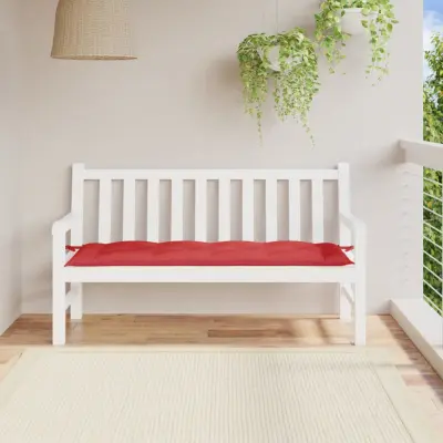 The Living Store Blazina za vrtno klop rdeča 150x50x7 cm oxford tkanina - Blazina Za Vrtno Klop