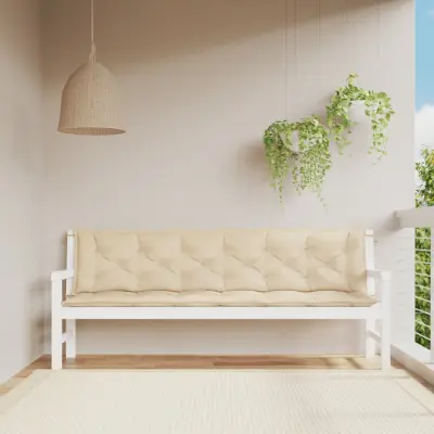 The Living Store Blazina za vrtno klop 2 kosa bež 200x50x7cm oxford tkanina - Blazina Za Vrtno Klop