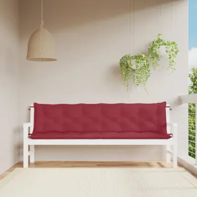 The Living Store Blazina za vrtno klop 2 kosa vinsko rdeča oxford tkanina - Blazina Za Vrtno Klop
