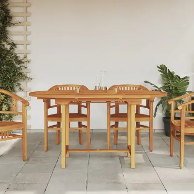The Living Store Raztegljiva vrtna miza 110-160x80x75 cm trden tikov les - Vrtna Miza