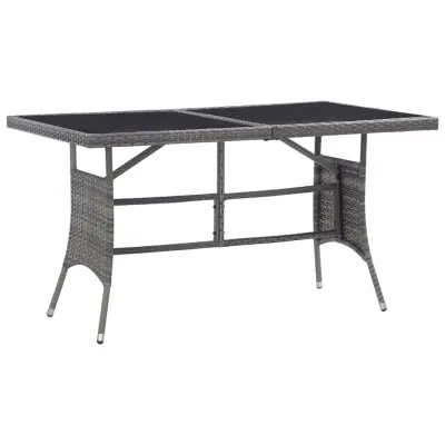 The Living Store Vrtna miza siva 140x80x74 cm poli ratan - Vrtna Miza