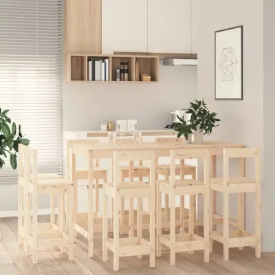 The Living Store Barska garnitura 9-delna trdna borovina - Barska Garnitura