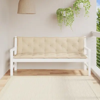 The Living Store Blazina za vrtno klop 2 kosa bež 180x50x7cm oxford tkanina - Blazina Za Vrtno Klop