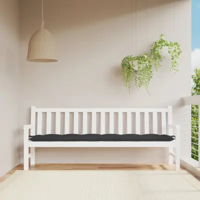 The Living Store Blazina za vrtno klop črna 200x50x7 cm oxford tkanina - Blazina Za Vrtno Klop