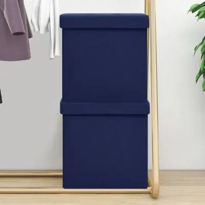 The Living Store Zložljiv stolček s prostorom za shranjevanje 2 kosa moder - Stolček S Prostorom Za Shranjevanje