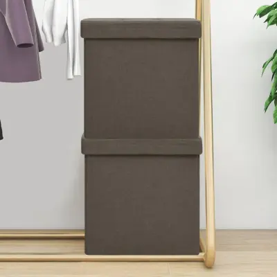 The Living Store Zložljiv stolček s prostorom za shranjevanje 2 kosa rjav - Stolček S Prostorom Za Shranjevanje