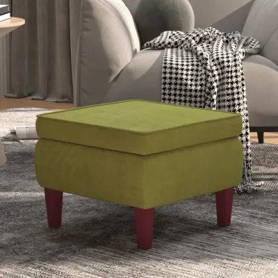 The Living Store Stolček z lesenimi nogami svetlo zelen žamet - Stolček