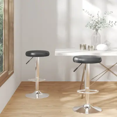 The Living Store Barski stolčki 2 kosa črno umetno usnje - Barski Stolček