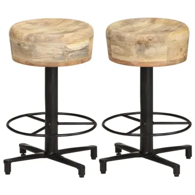 The Living Store Barski stolčki 2 kosa 52 cm trden mangov les - Barski Stolček