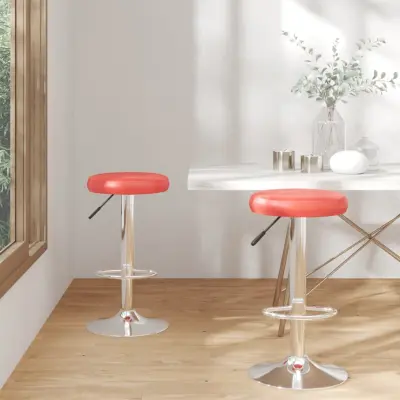 The Living Store Barski stolčki 2 kosa rdeče umetno usnje - Barski Stolček