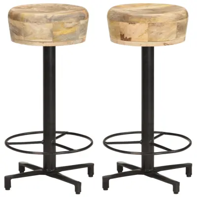 The Living Store Barski stolčki 2 kosa 66 cm trden mangov les - Barski Stolček