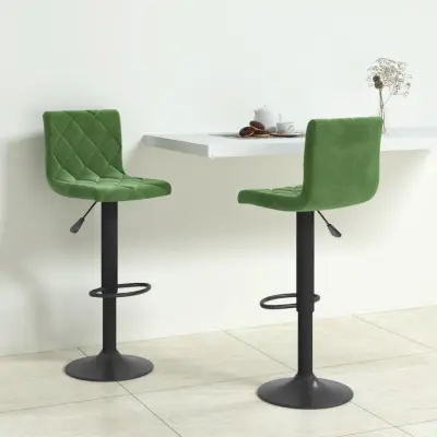 The Living Store Barski stolčki 2 kosa temno zelen žamet - Barski Stolček