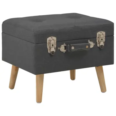 The Living Store Stolček za shranjevanje 40 cm temno sivo blago - Stolček