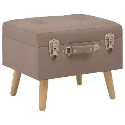 The Living Store Stolček za shranjevanje 40 cm rjavo blago - Stolček
