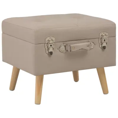 The Living Store Stolček za shranjevanje 40 cm bež blago - Stolček