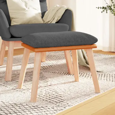 The Living Store Stolček za noge temno siv 45x29,5x35 cm blago in umetno usnje - Stolček Za Noge