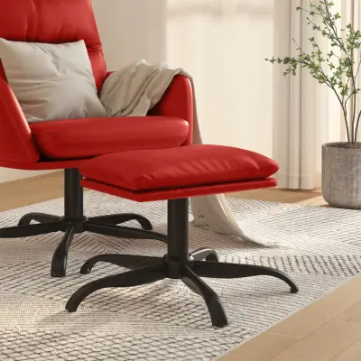 The Living Store Stolček za noge vinsko rdeč 60x60x36 cm umetno usnje - Stolček Za Noge