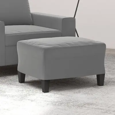 The Living Store Stolček za noge temno siv 60x50x41 cm tkanina iz mikrovlaken - Stolček Za Noge