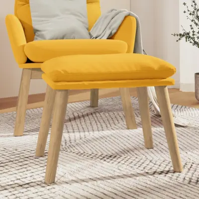 The Living Store Stolček za noge gorčično rumen 45x29,5x35 cm žamet - Stolček Za Noge