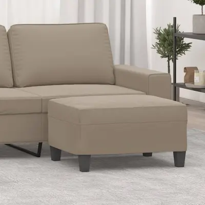 The Living Store Stolček za noge taupe 70x55x41 cm tkanina iz mikrovlaken - Stolček Za Noge