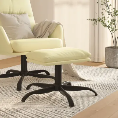 The Living Store Stolček za noge krem 60x60x36 cm umetno usnje - Stolček Za Noge
