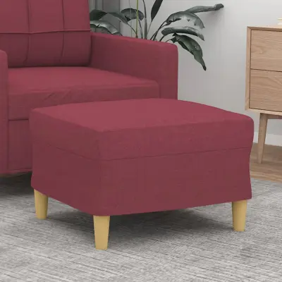 The Living Store Stolček za noge vinsko rdeč 60x50x41 cm blago - Stolček Za Noge