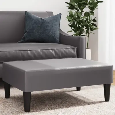 The Living Store Stolček za noge siv 77x55x31 cm umetno usnje - Stolček Za Noge
