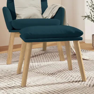 The Living Store Stolček za noge moder 45x29,5x35 cm žamet - Stolček Za Noge