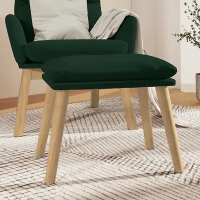 The Living Store Stolček za noge temno zelen 45x29,5x35 cm žamet - Stolček Za Noge