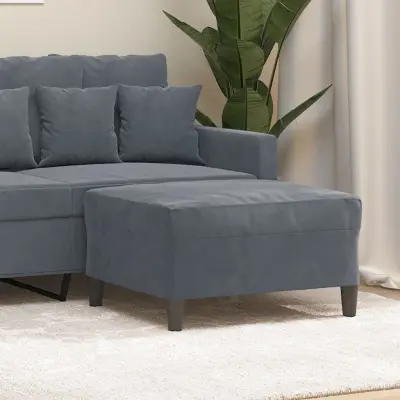 The Living Store Stolček za noge temno siv 70x55x41 cm žamet - Stolček Za Noge