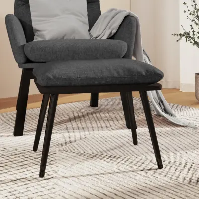 The Living Store Stolček za noge temno siv 45x29,5x35 cm blago in umetno usnje - Stolček Za Noge