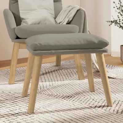 The Living Store Stolček za noge svetlo siv 45x29,5x35 cm žamet - Stolček Za Noge