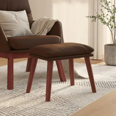 The Living Store Stolček za noge rjav 45x29,5x35 cm umetno usnje - Stolček Za Noge
