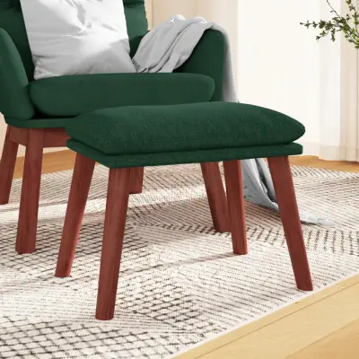 The Living Store Stolček za noge temno zelen 45x29,5x35 cm blago - Stolček Za Noge