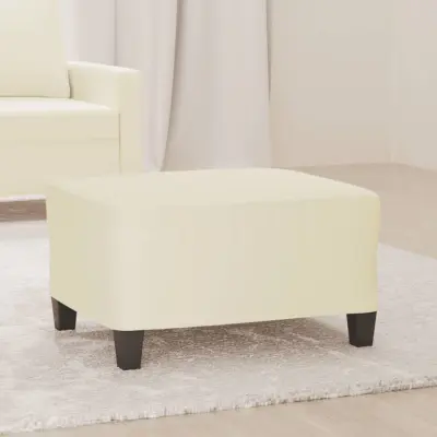 The Living Store Stolček za noge krem 70x55x41 cm umetno usnje - Stolček Za Noge