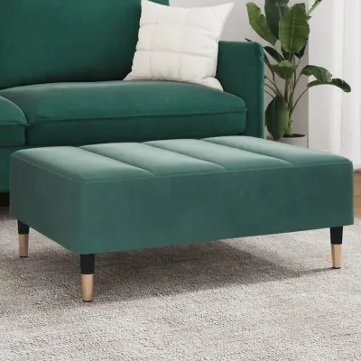 The Living Store Stolček za noge temno zelen 77x55x31 cm žamet - Stolček Za Noge