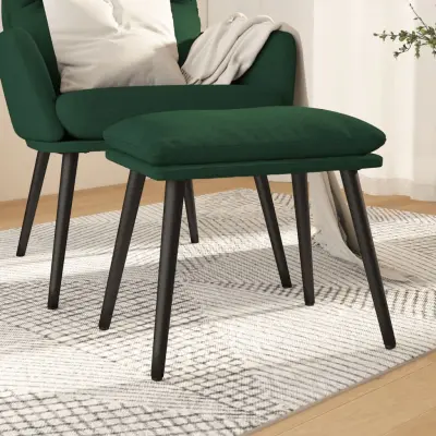 The Living Store Stolček za noge temno zelen 45x29,5x35 cm blago - Stolček Za Noge