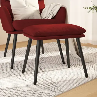 The Living Store Stolček za noge vinsko rdeč 45x29,5x35 cm blago - Stolček Za Noge