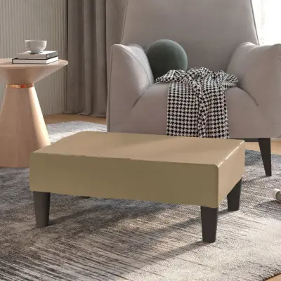 The Living Store Stolček za noge kapučino 78x56x32 cm umetno usnje - Stolček Za Noge