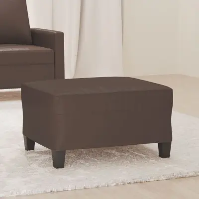 The Living Store Stolček za noge rjav 70x55x41 cm umetno usnje - Stolček Za Noge