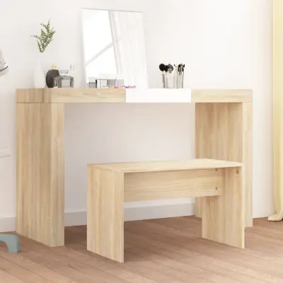 The Living Store Garderobni stolček sonoma hrast 70x35x45 cm konstruiran les - Garderobni Stolček